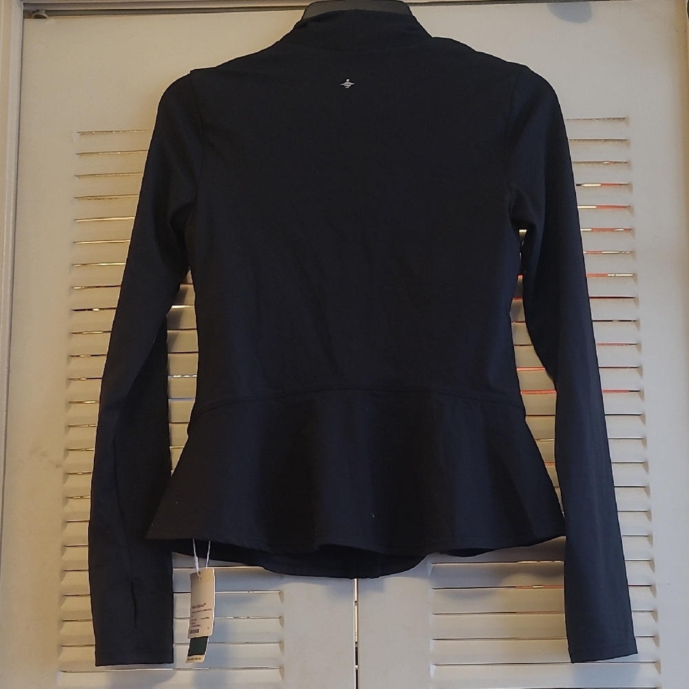 HALARA Black Women's Sporty Stretch Peplum Blazer. - Picture 4 of 7